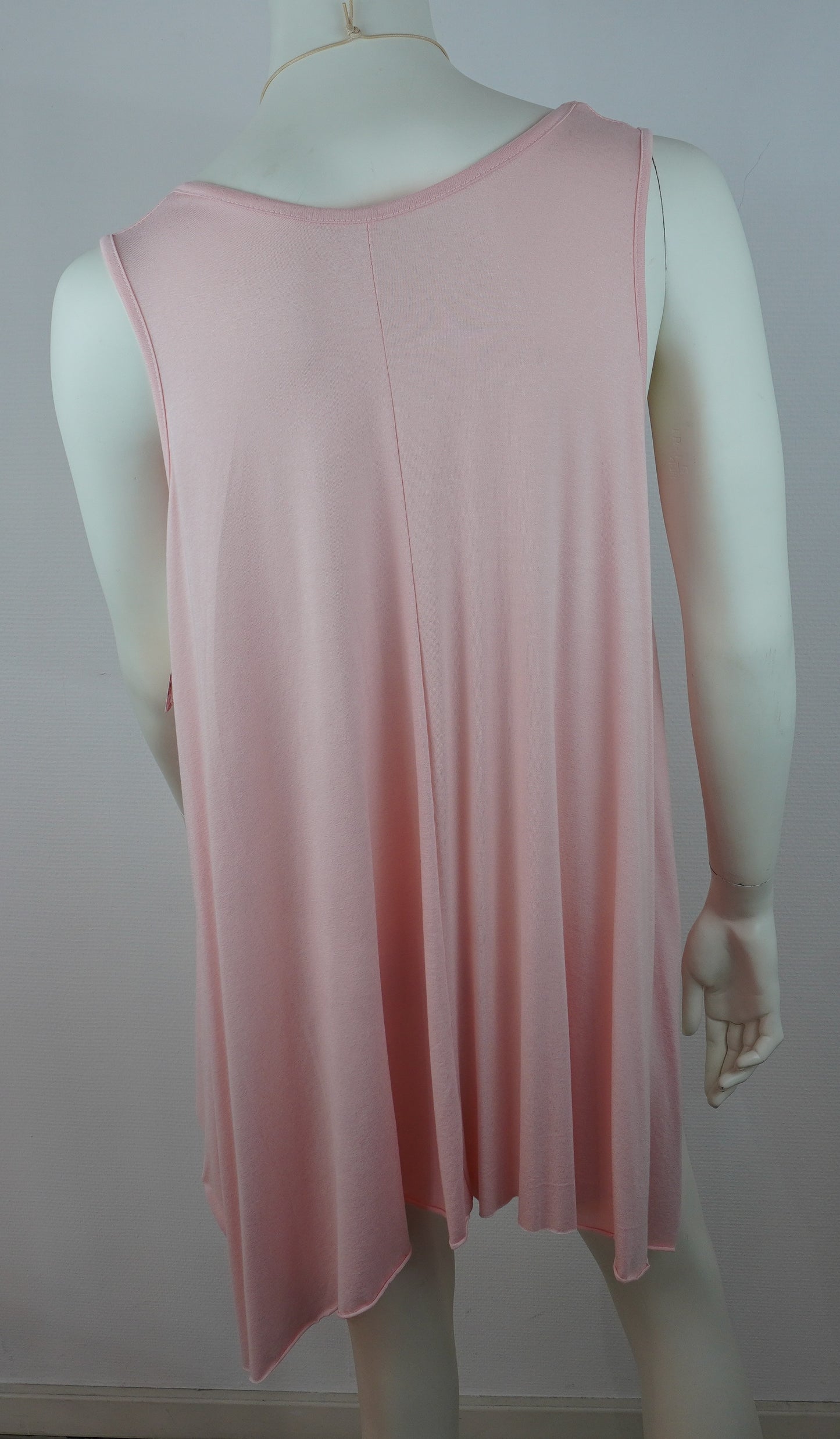 Asymmetrische Tunika / 95% Viskose 5% Elastan – Rosa