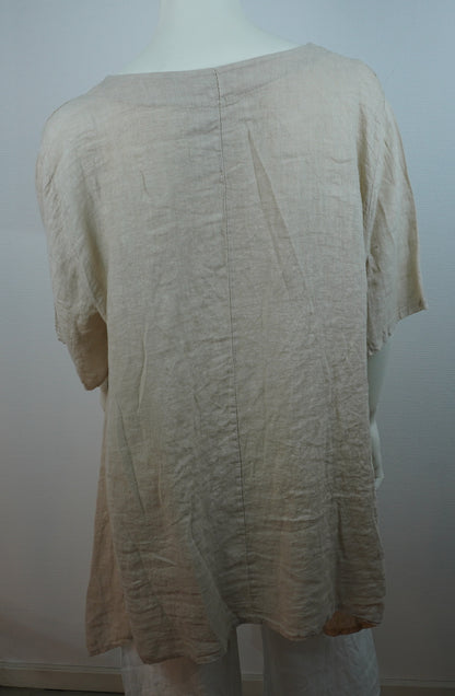 Leinen Tunika „Sabbia Italia“ – Beige (One Size, 100% Leinen)