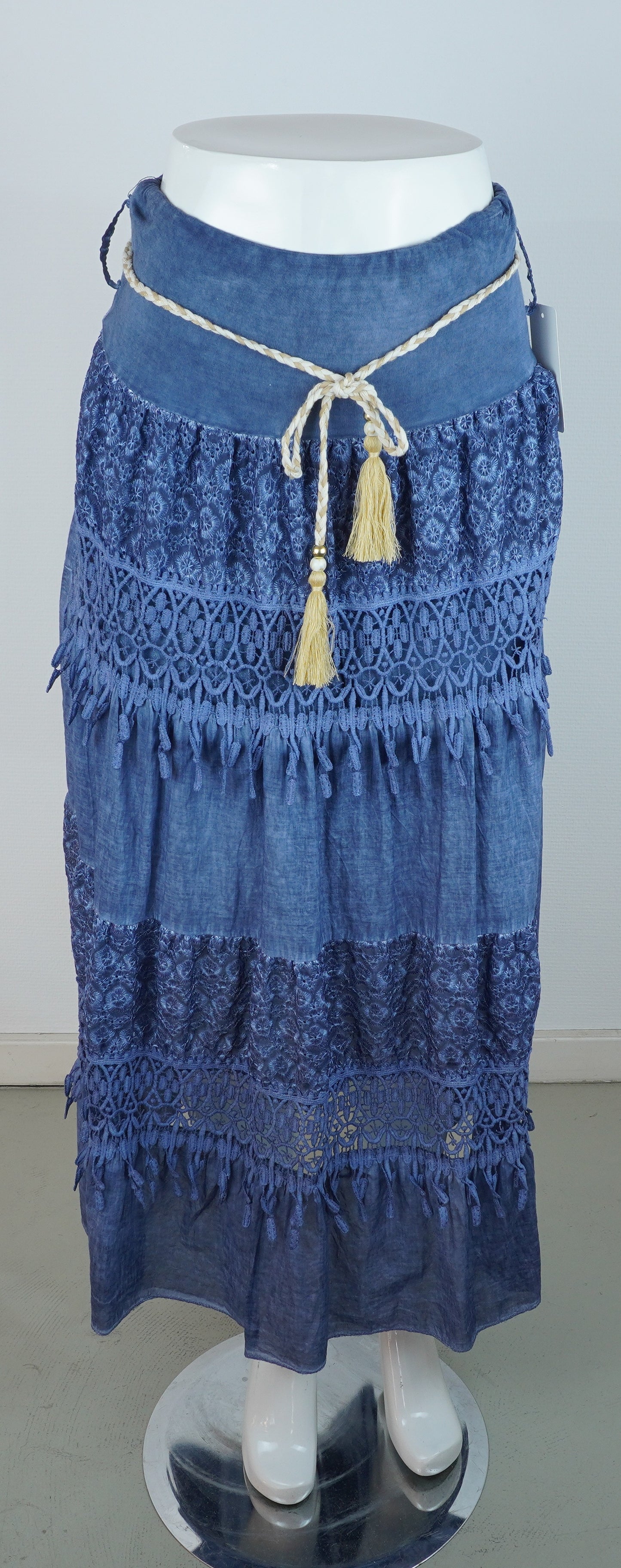 Boho-Rock Blau – Spitze & Häkeldetails