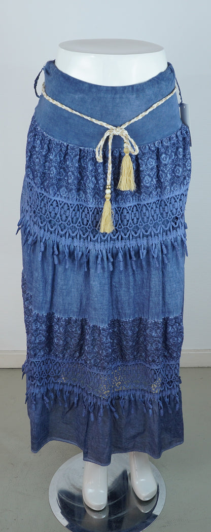 Boho-Rock Blau – Spitze & Häkeldetails