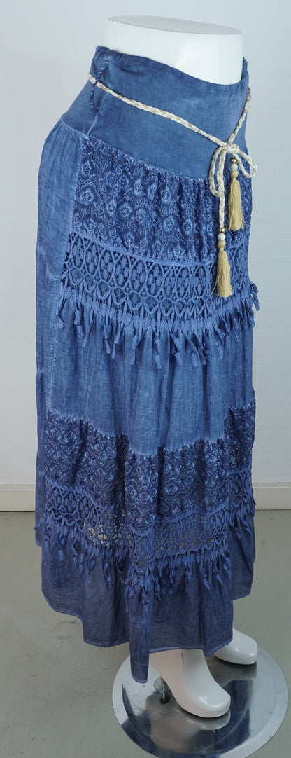Boho-Rock Blau – Spitze & Häkeldetails