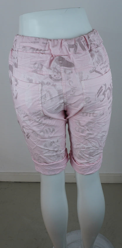 Sommer-Shorts Rosa – Allover Print & Zierknöpfe