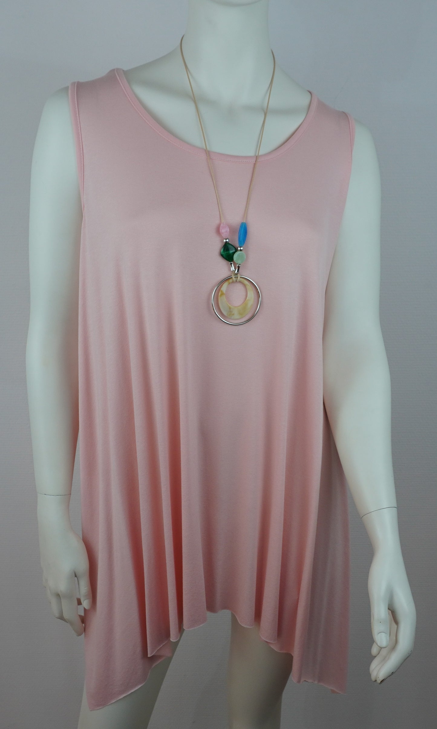 Asymmetrische Tunika / 95% Viskose 5% Elastan – Rosa
