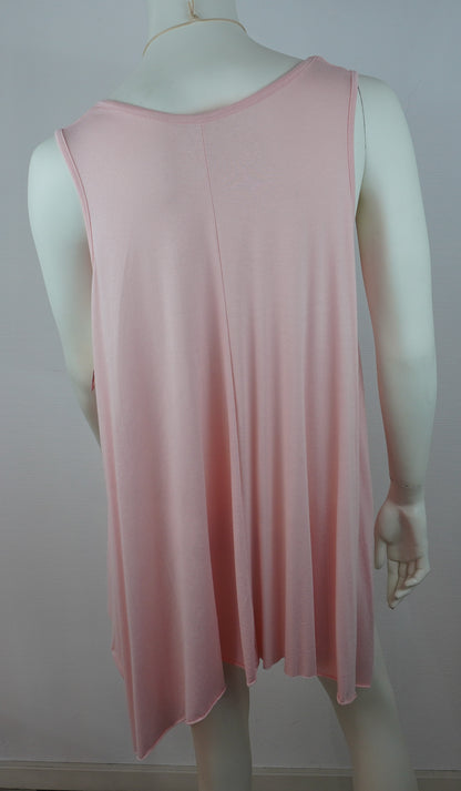 Asymmetrische Tunika / 95% Viskose 5% Elastan – Rosa