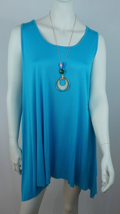 Asymmetrische Tunika / 95% Viskose 5% Elastan – Türkis
