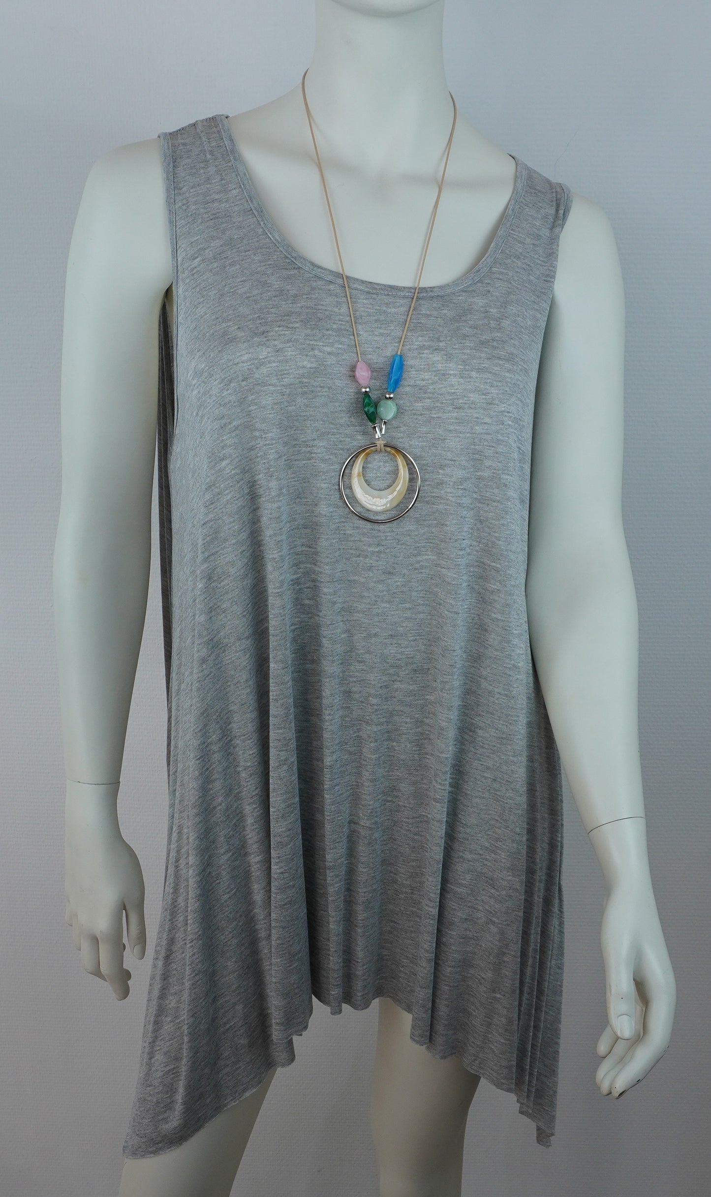 Asymmetrische Tunika / 95% Viskose 5% Elastan – Grau