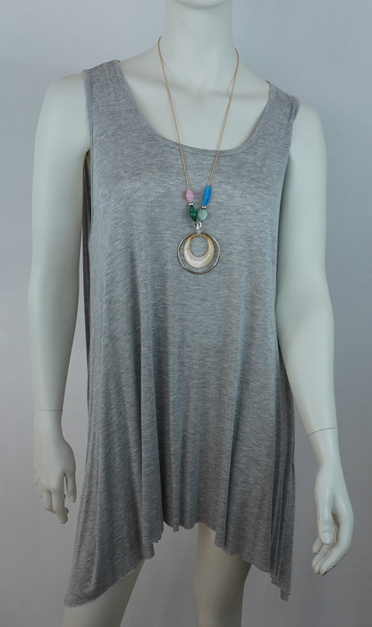 Asymmetrische Tunika / 95% Viskose 5% Elastan – Grau