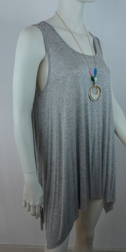 Asymmetrische Tunika / 95% Viskose 5% Elastan – Grau