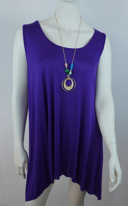 Asymmetrische Tunika / 95% Viskose 5% Elastan – Lila