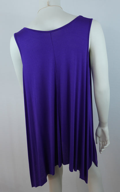 Asymmetrische Tunika / 95% Viskose 5% Elastan – Lila