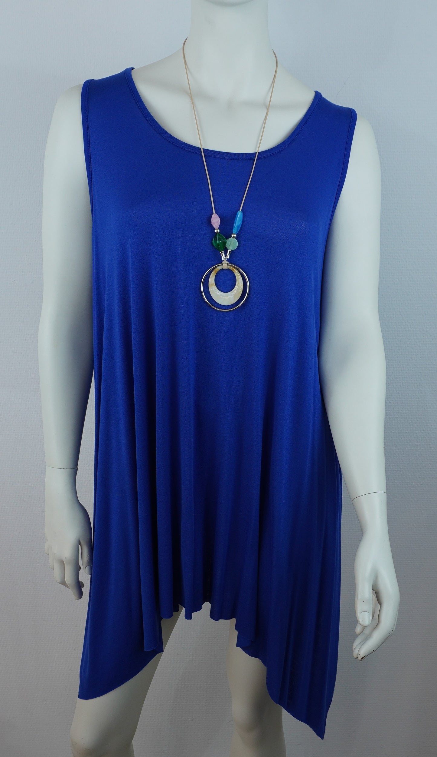Asymmetrische Tunika / 95% Viskose 5% Elastan – Royalblau