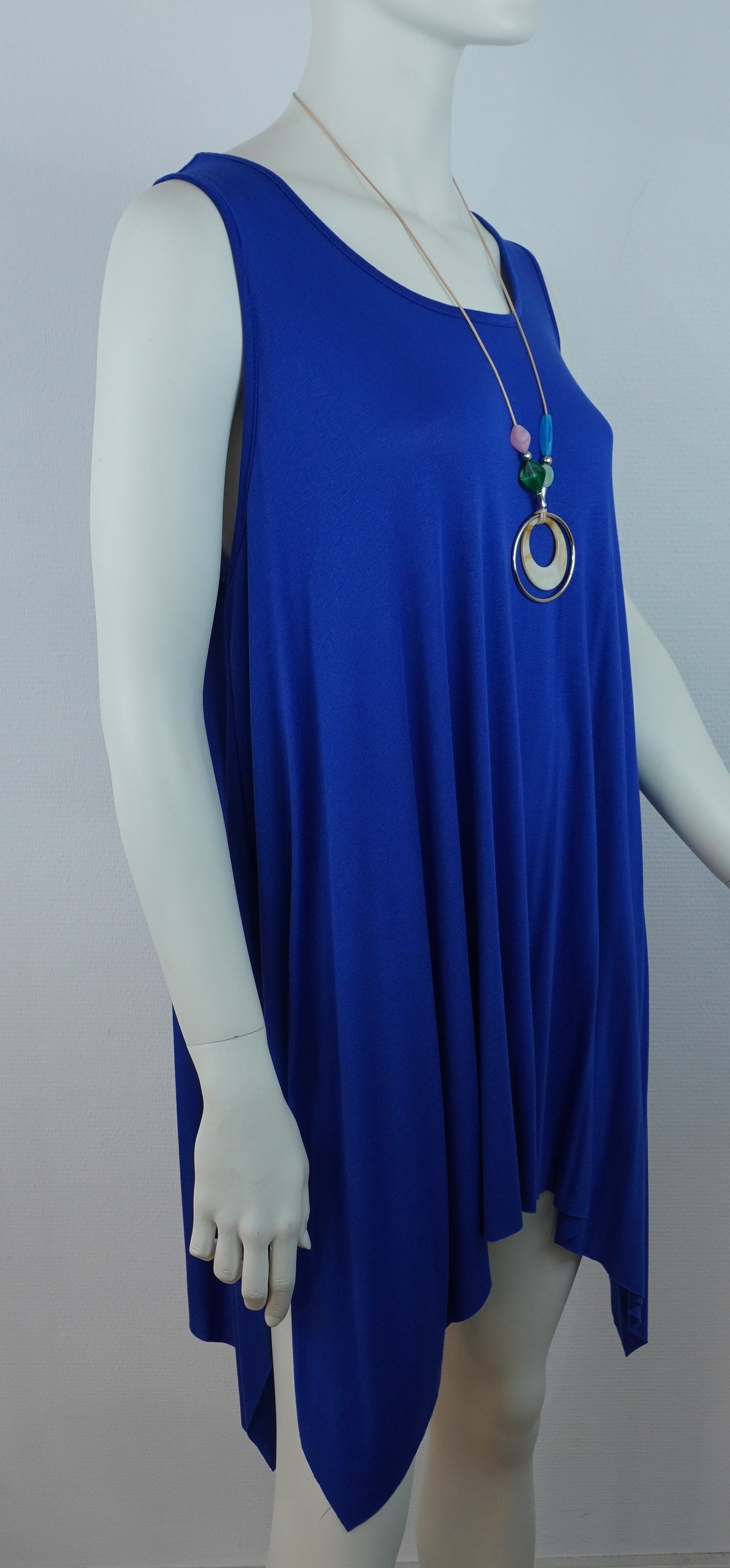 Asymmetrische Tunika / 95% Viskose 5% Elastan – Royalblau