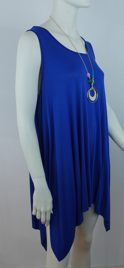 Asymmetrische Tunika / 95% Viskose 5% Elastan – Royalblau