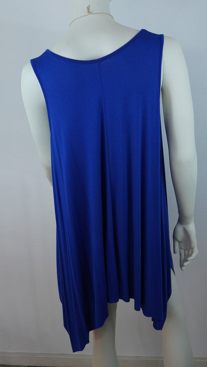 Asymmetrische Tunika / 95% Viskose 5% Elastan – Royalblau