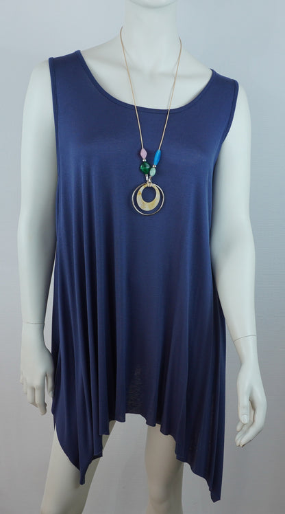 Asymmetrische Tunika / 95% Viskose 5% Elastan – Navy