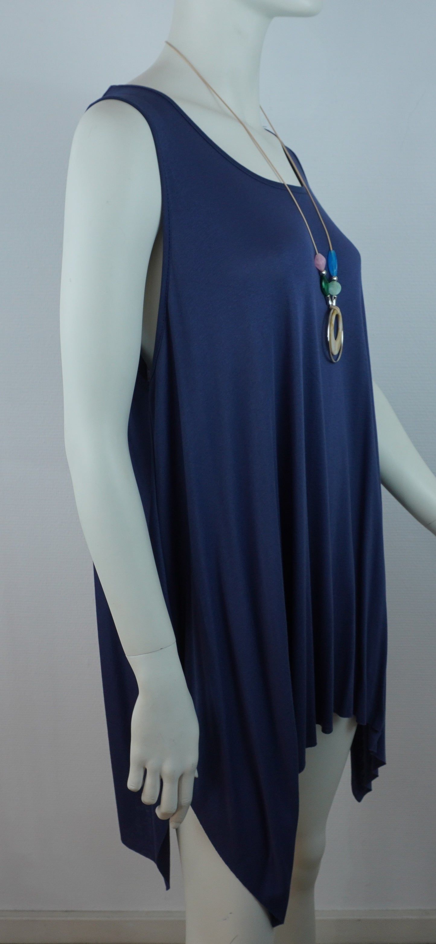 Asymmetrische Tunika / 95% Viskose 5% Elastan – Navy