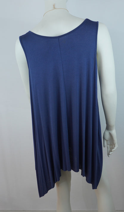 Asymmetrische Tunika / 95% Viskose 5% Elastan – Navy