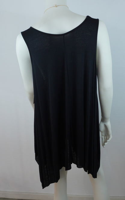 Asymmetrische Tunika / 95% Viskose 5% Elastan – Schwarz