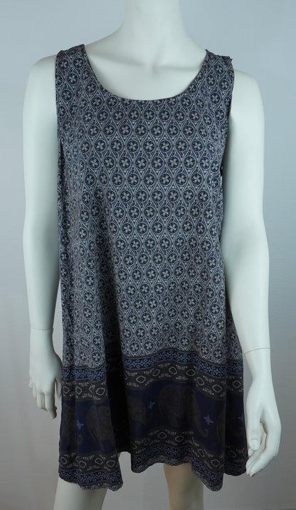 Kleid mit Ethno-Muster / 100% Viskose – Navy/Dunkelblau