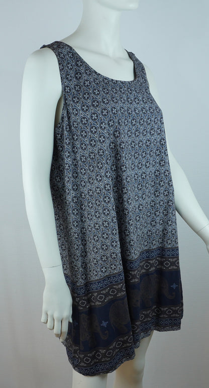 Kleid mit Ethno-Muster / 100% Viskose – Navy/Dunkelblau