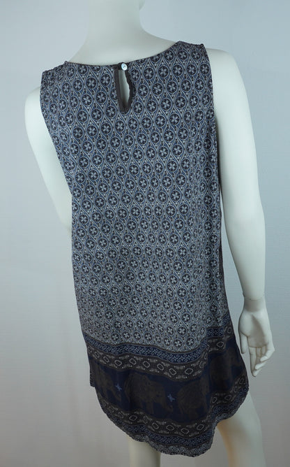 Kleid mit Ethno-Muster / 100% Viskose – Navy/Dunkelblau
