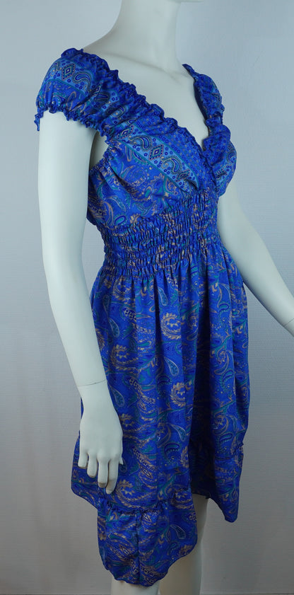 Boho Sommerkleid Paisley Königsblau – Made in India
