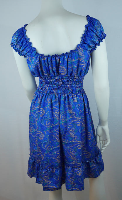 Boho Sommerkleid Paisley Königsblau – Made in India
