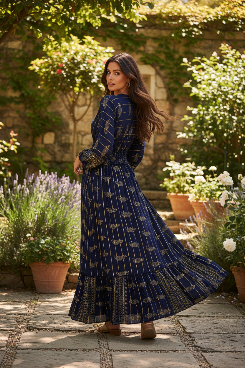 Boho Maxi Kleid – Rückansicht
