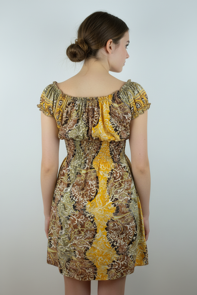 Boho Sommerkleid Paisley – Model Rücken