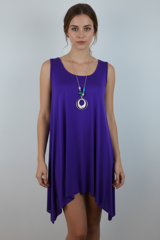 Asymmetrische Tunika Lila – Model Front