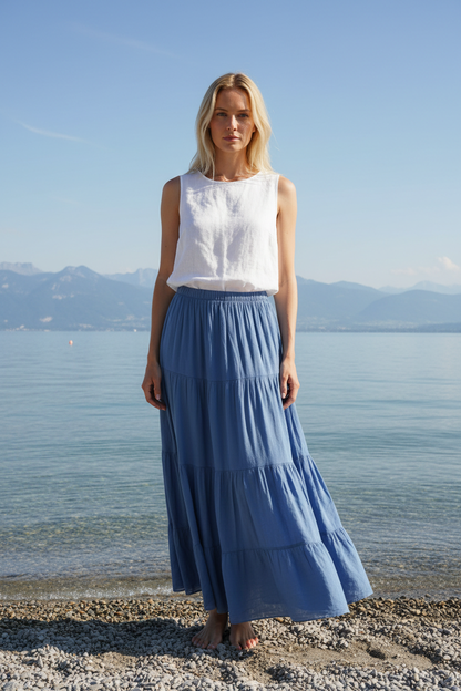 Sommerrock Jeansblau Vorderansicht