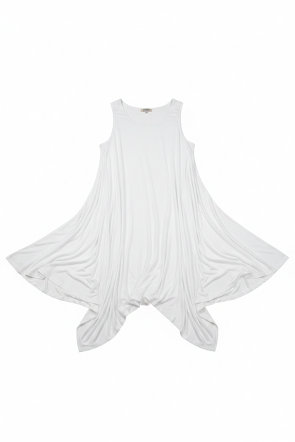 Asymmetrische Tunika Weiß – Flat Lay
