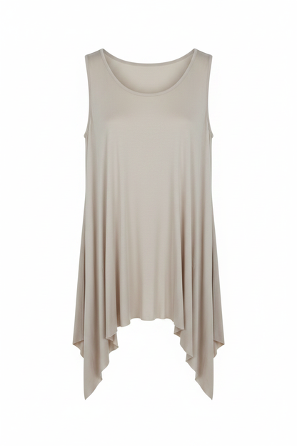 Asymmetrische Tunika Beige – Flat Lay
