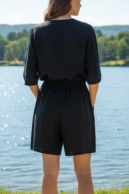 Sommer-Shorts Schwarz Hinten Bodensee
