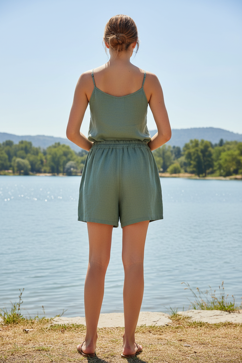 Sommer-Shorts Khaki Hinten Bodensee