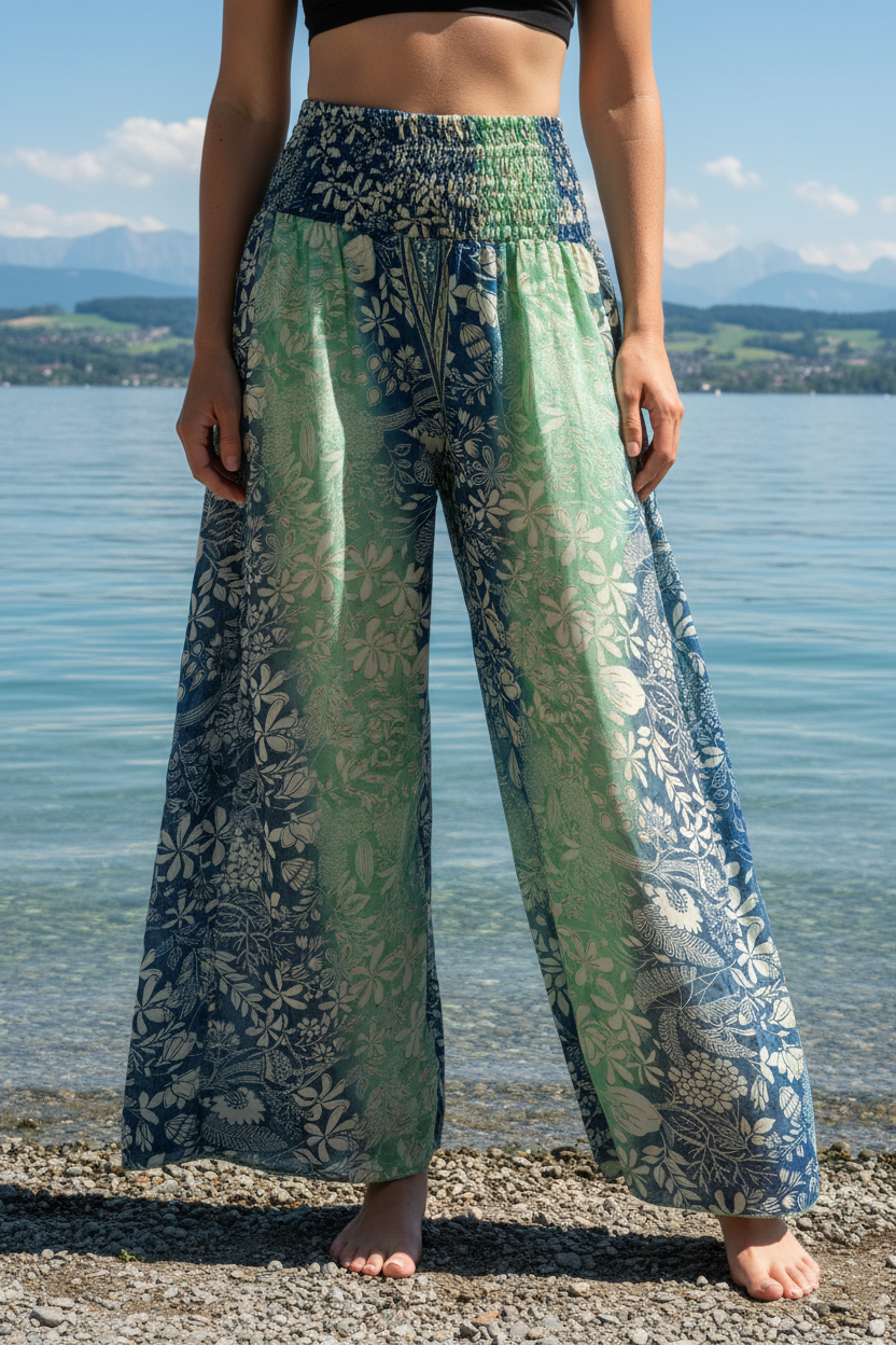 Palazzo Hose grün-blau – Frontansicht am Bodensee