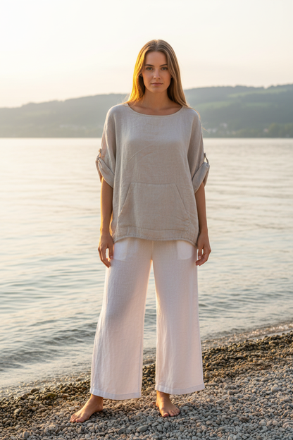 Leinen-Oberteil Natur – Vorderansicht Bodensee