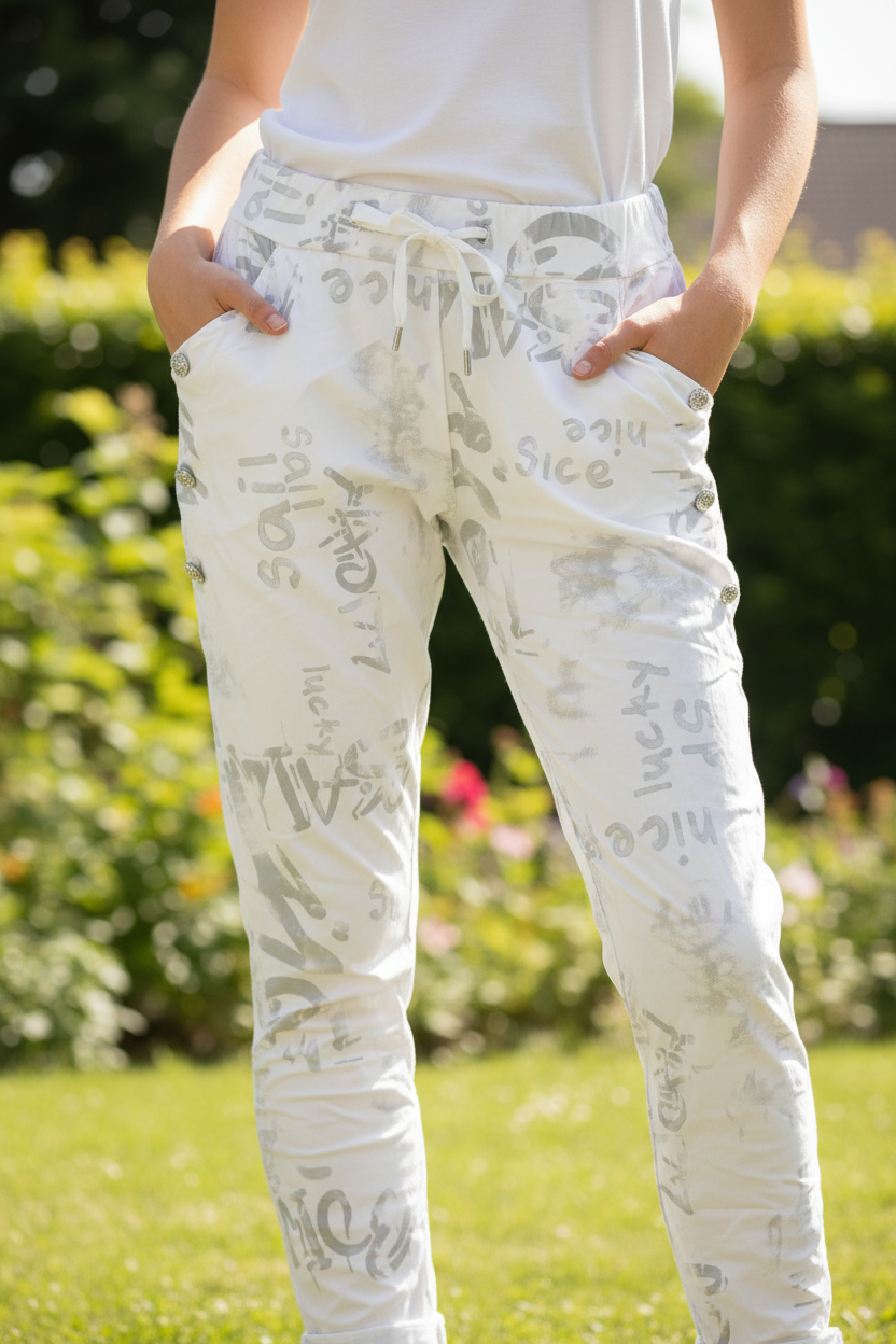 Jogger-Hose Weiß Vorne