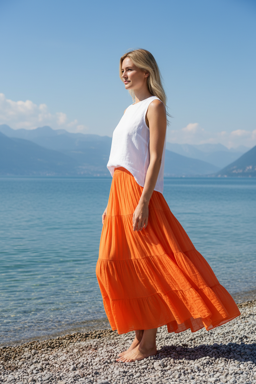 Sommerrock Orange Seitenansicht