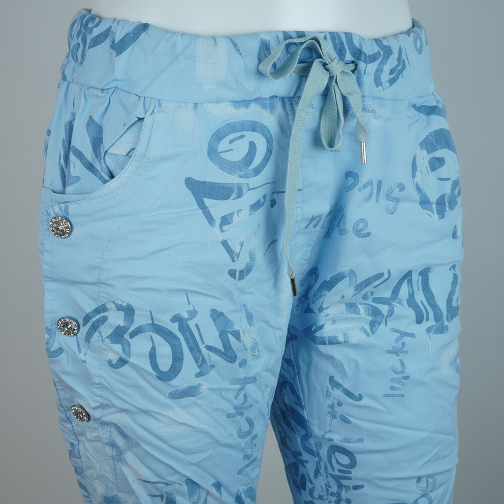 Jogger-Hose Hellblau Detail