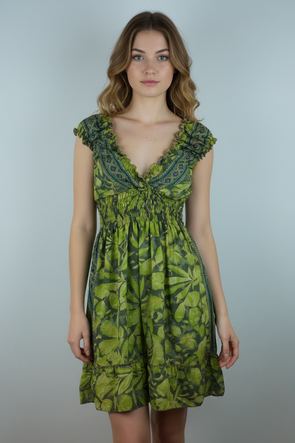 Boho Sommerkleid Tropical Jungle – Model Front