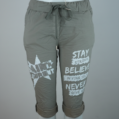Shorts Beige Detail Print