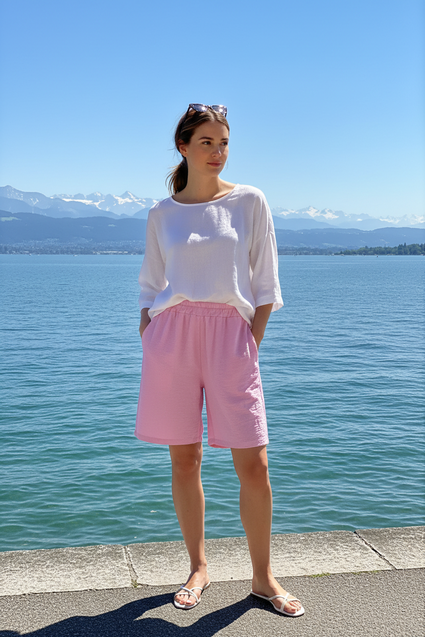 Sommer-Shorts Rosa Vorne Bodensee