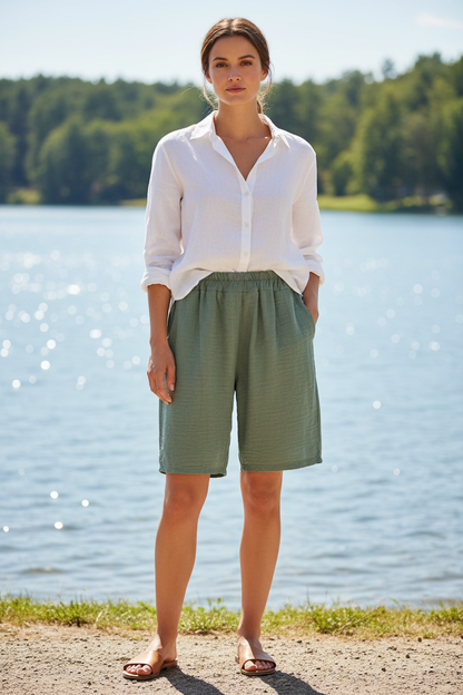 Sommer-Shorts Khaki Vorne Bodensee