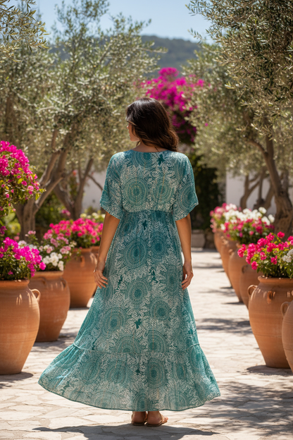 Türkis Mandala Maxi – Rückansicht